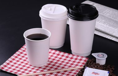 Custom logo printed disposable double wall paper cup for coffee and milktea