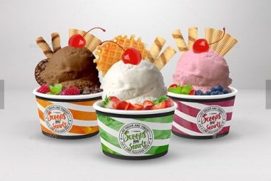 Disposable Custom Printed Double WalI Ice Cream Cups