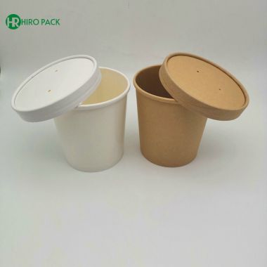White Kraft paper soup cup