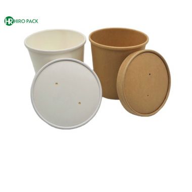 White Kraft paper soup cup